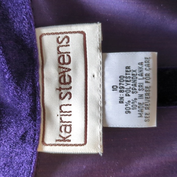Vintage Karin Stevens Purple Velvet Maxi-Dress With Jacket - Picture 15 of 17